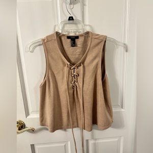 Forever 21 Suede Tie Up Tank Top